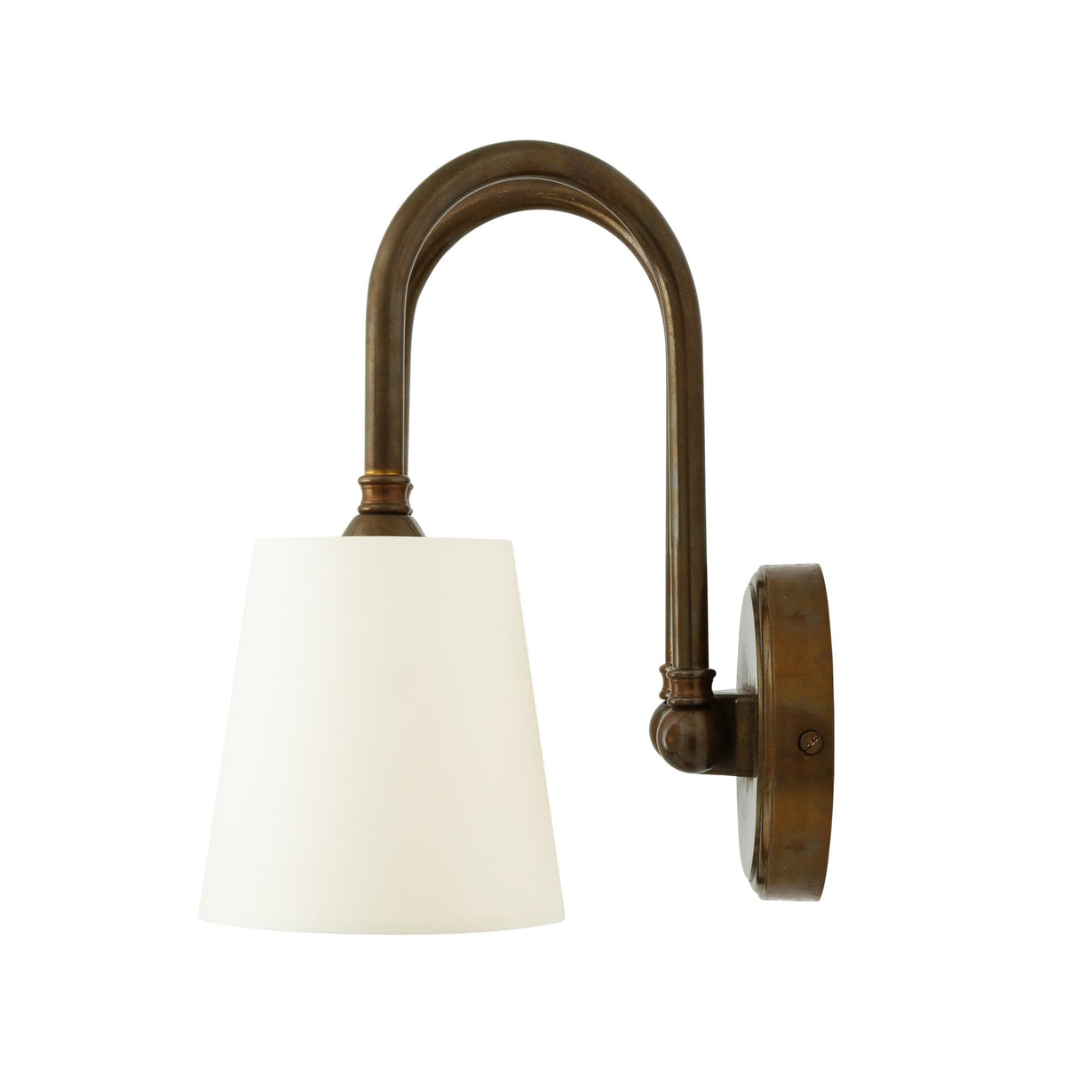 Uppsala Dual Arm Vintage Wall Sconce, Antique Brass Finish