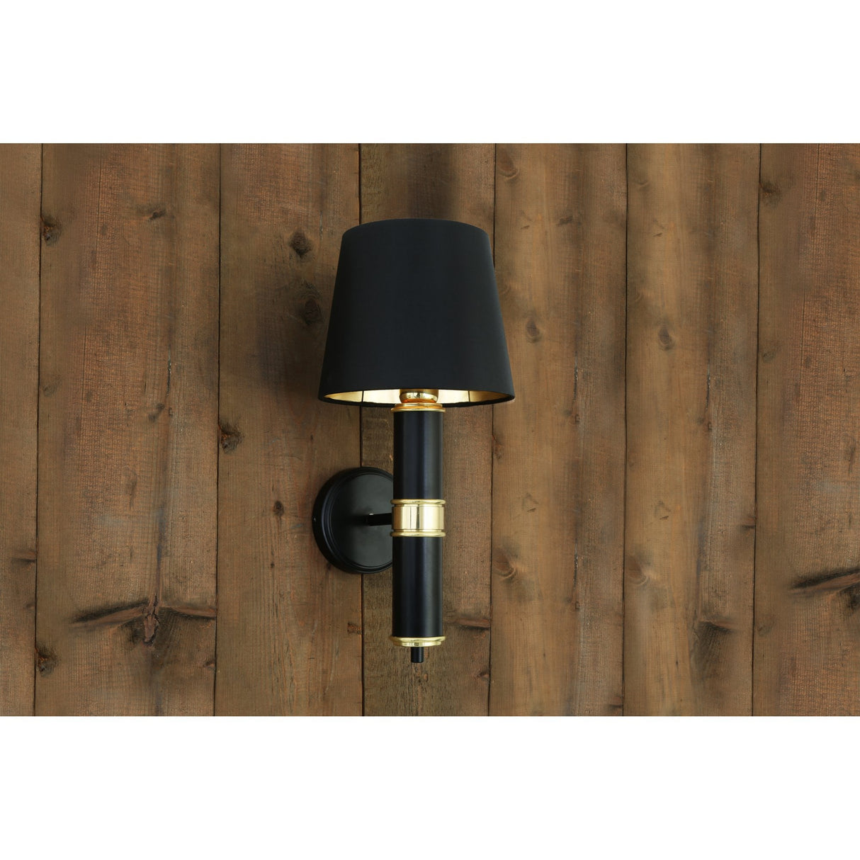 Kangos Traditional Wall Sconce in Black and Polished Brass
