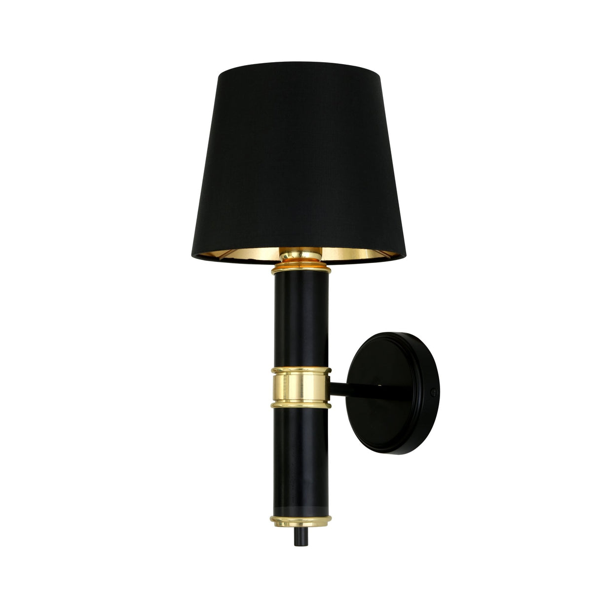 Kangos Traditional Wall Sconce in Black and Polished Brass