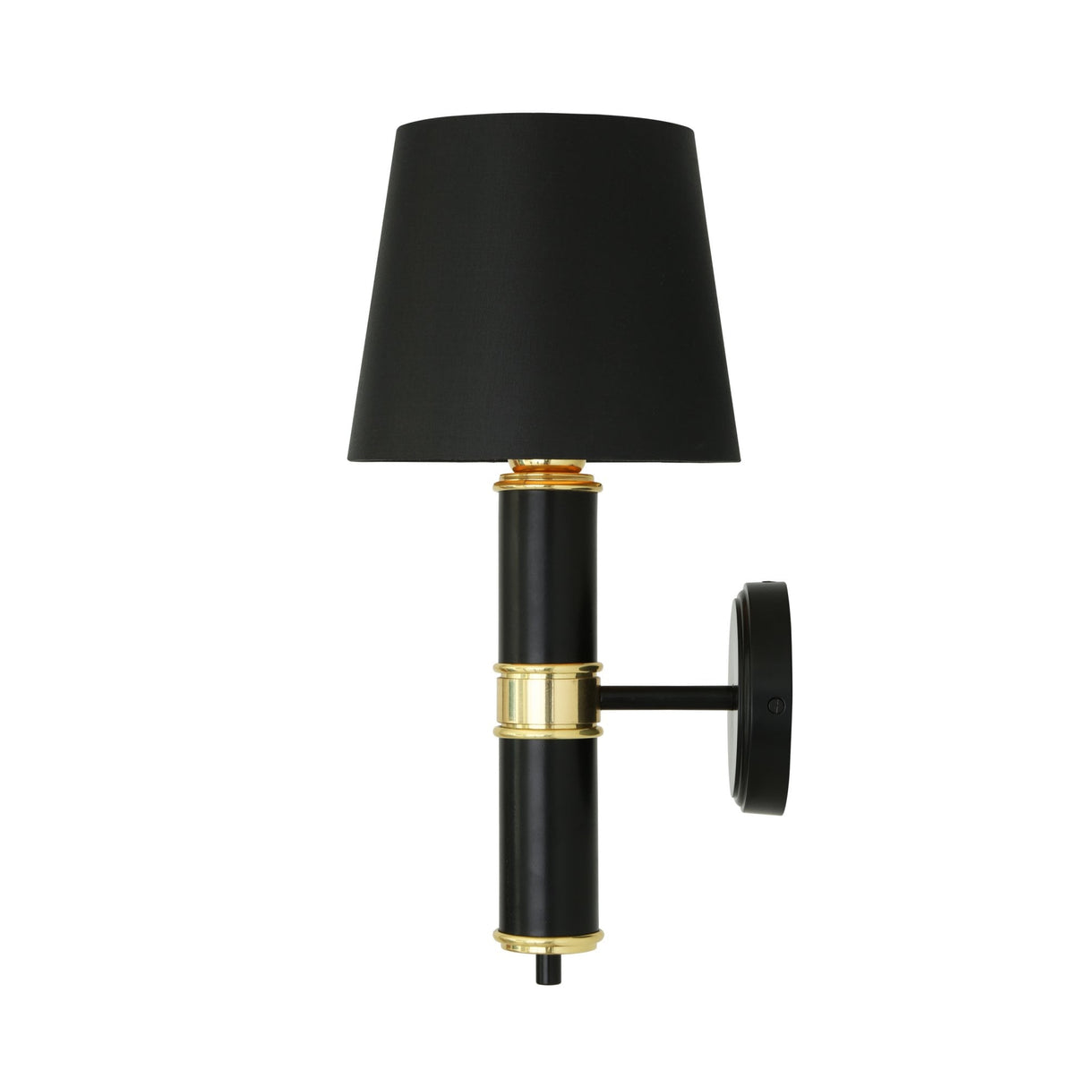 Kangos Traditional Wall Sconce in Black and Polished Brass