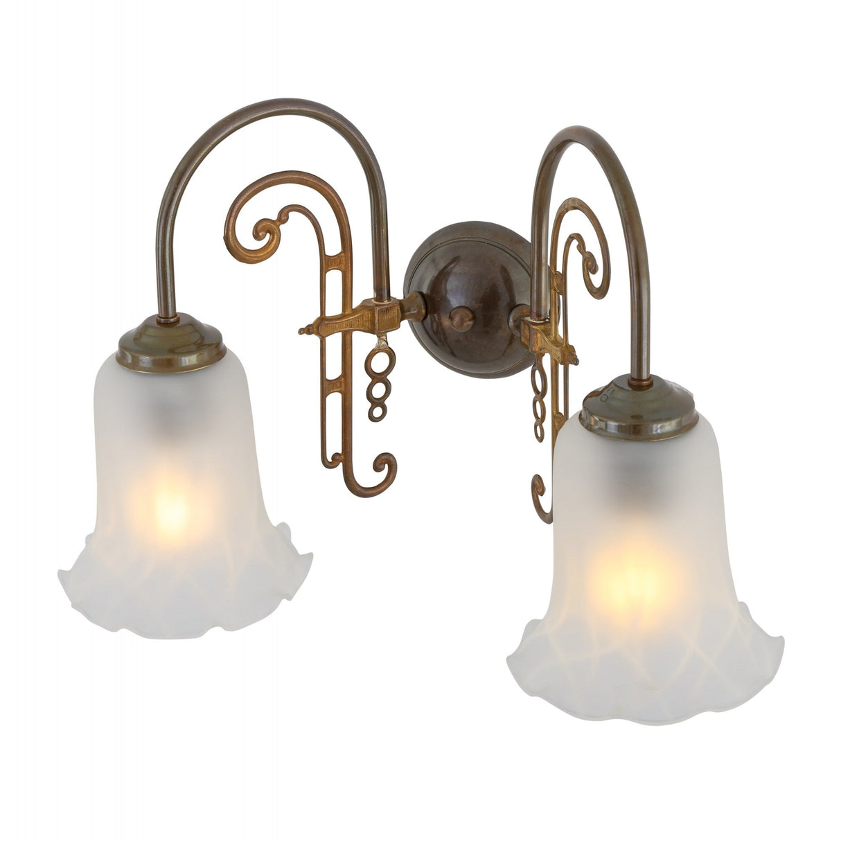 Antique Brass Medan Double Arm Wall Light