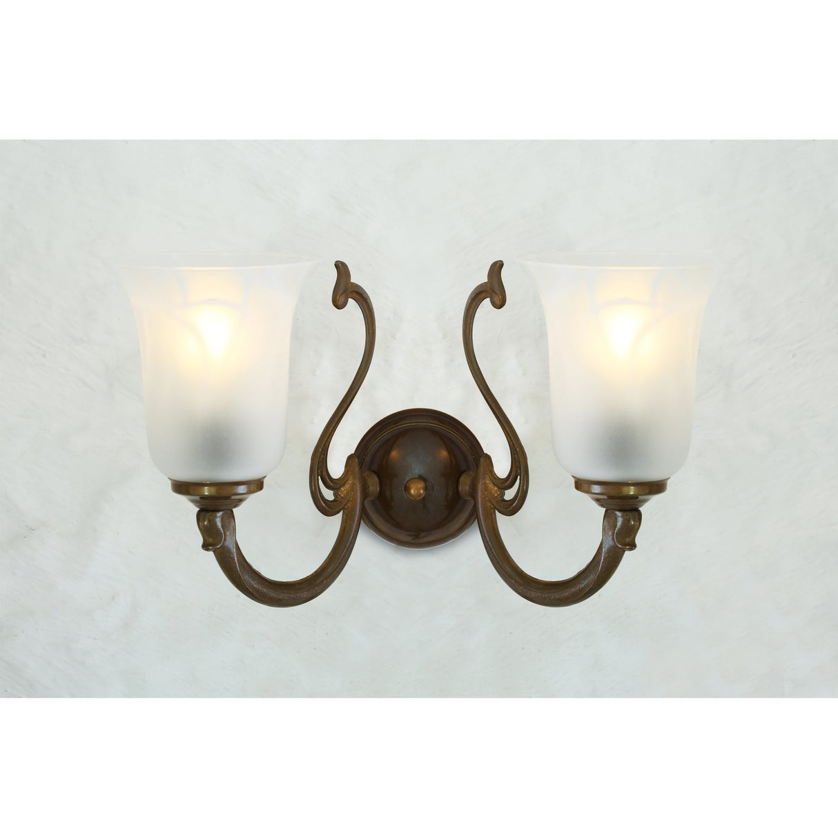 Classic Brisbane Double Arm Brass Wall Light Fixture