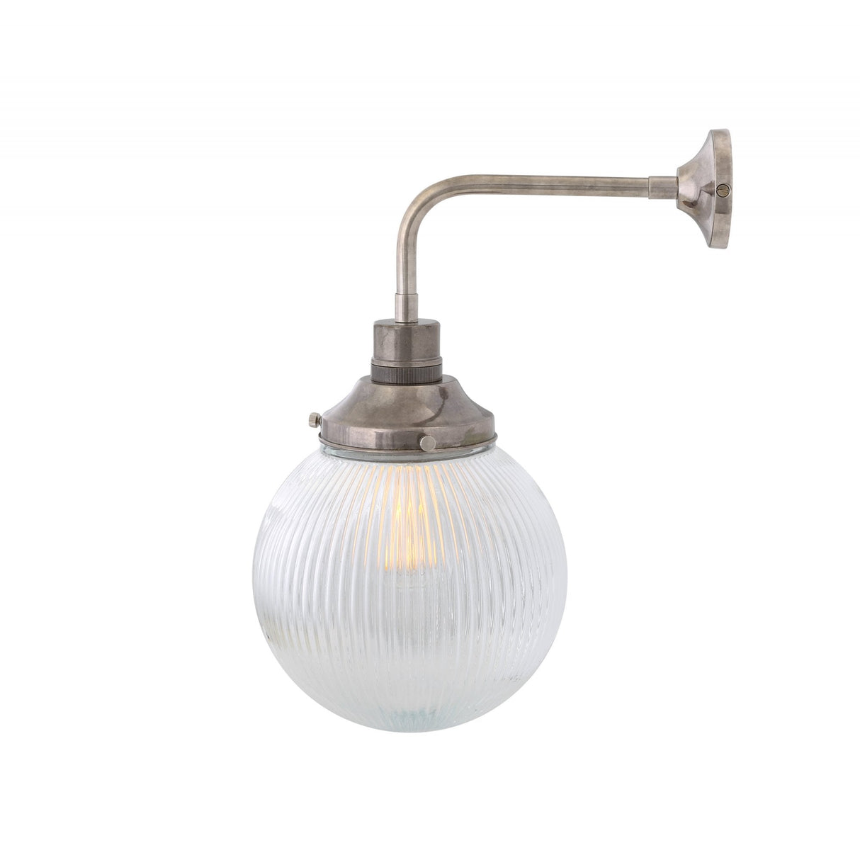 Antique Brass Stanley Wall Light with 20cm Prismatic Glass Shade