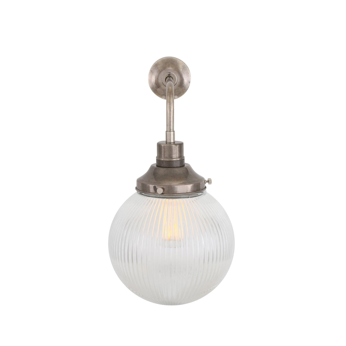 Antique Brass Stanley Wall Light with 20cm Prismatic Glass Shade