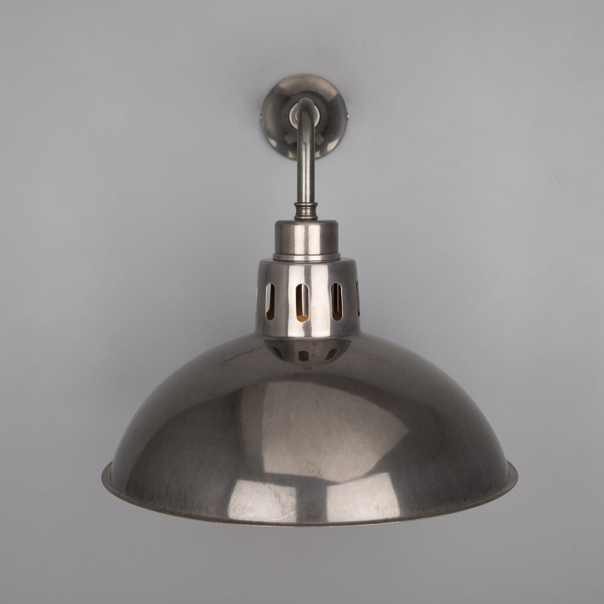 Antique Brass Industrial Dome Wall Light