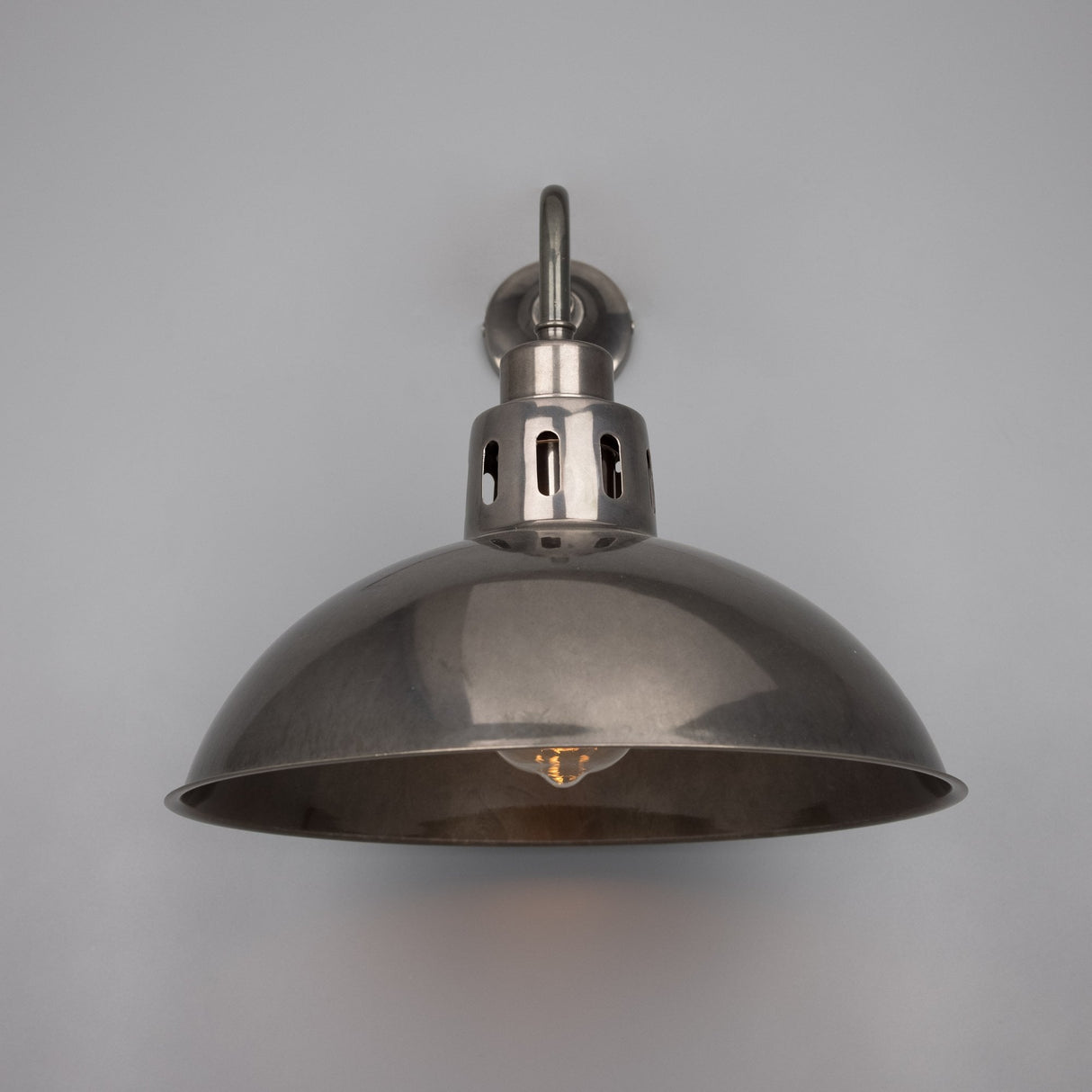 Antique Brass Industrial Dome Wall Light
