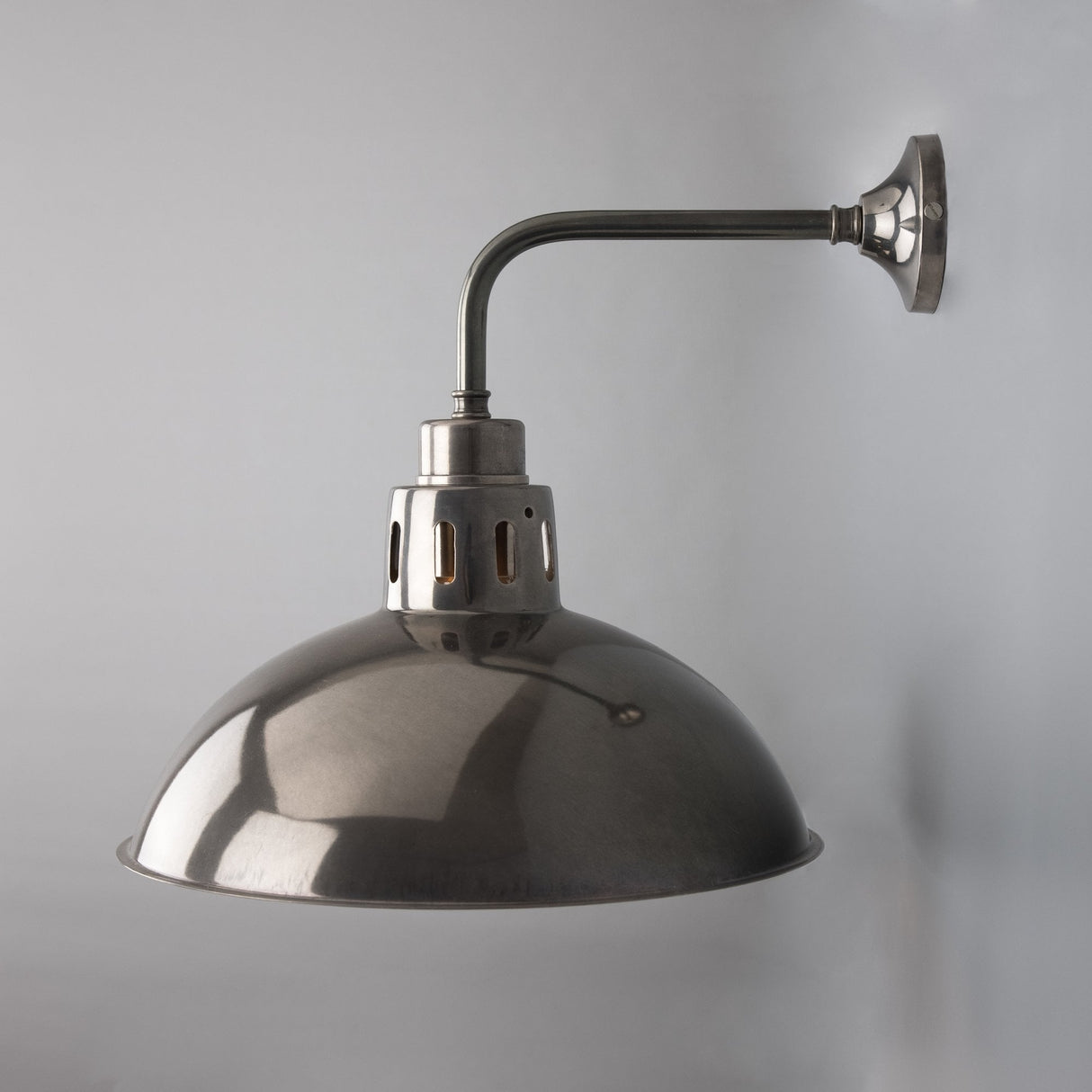 Antique Brass Industrial Dome Wall Light