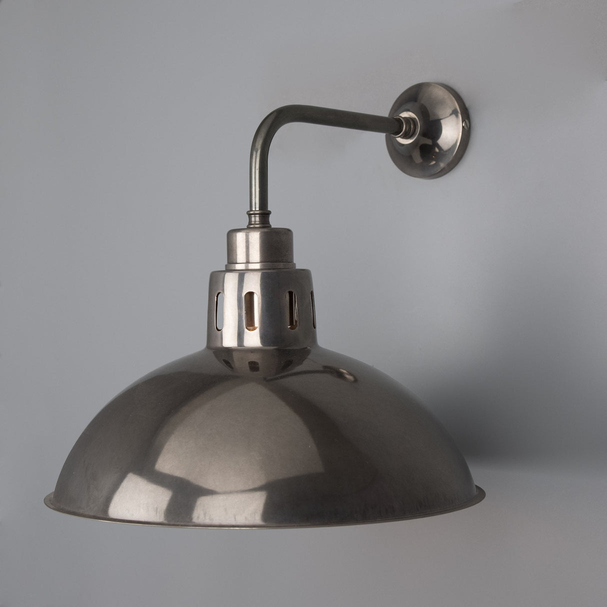 Antique Brass Industrial Dome Wall Light