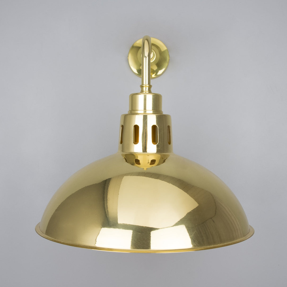 Antique Brass Industrial Dome Wall Light