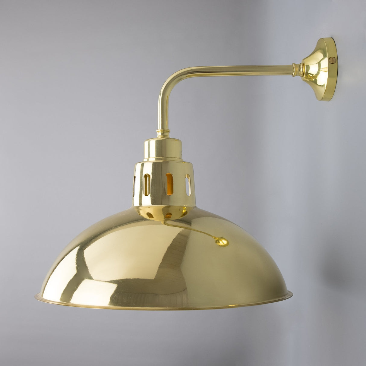 Antique Brass Industrial Dome Wall Light