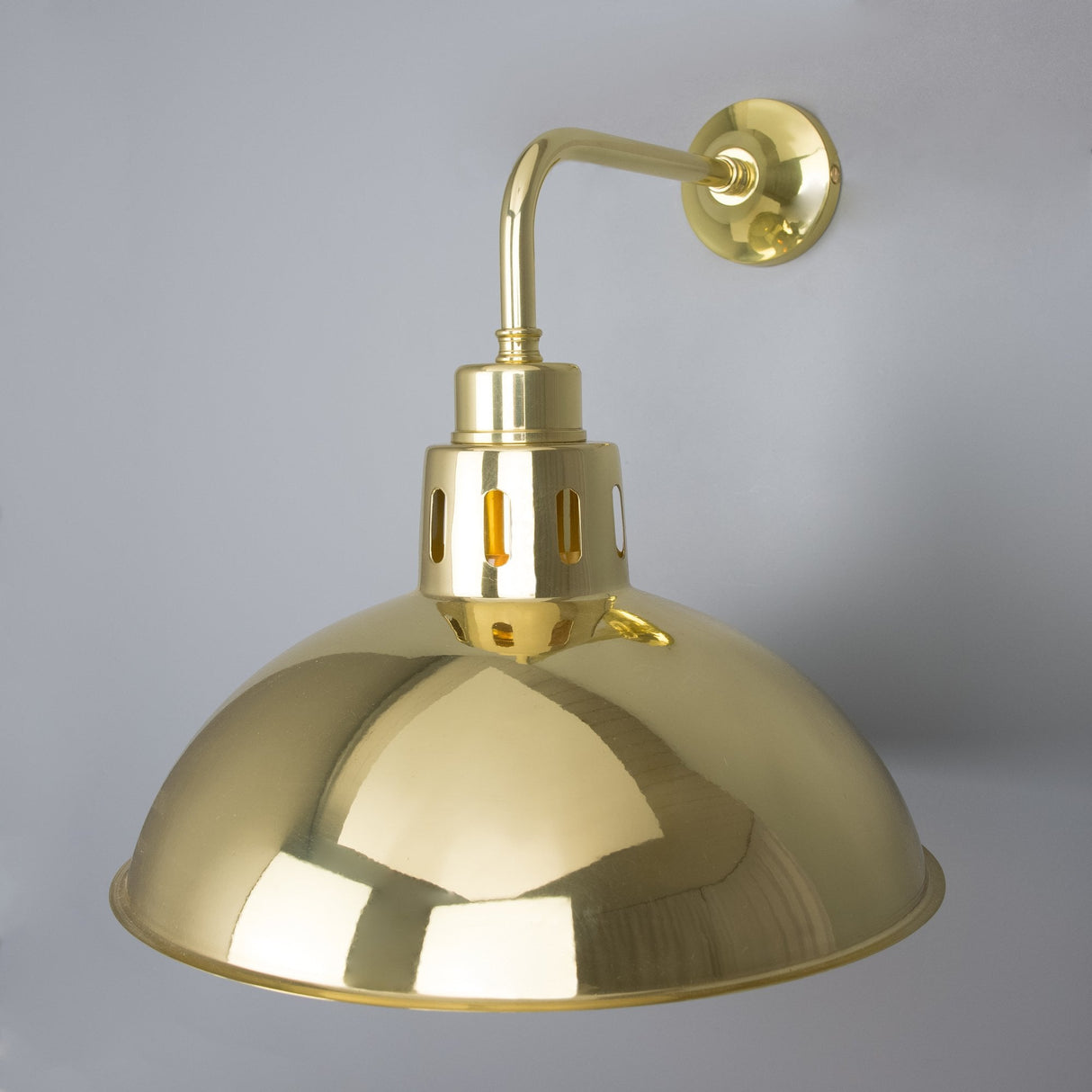Antique Brass Industrial Dome Wall Light