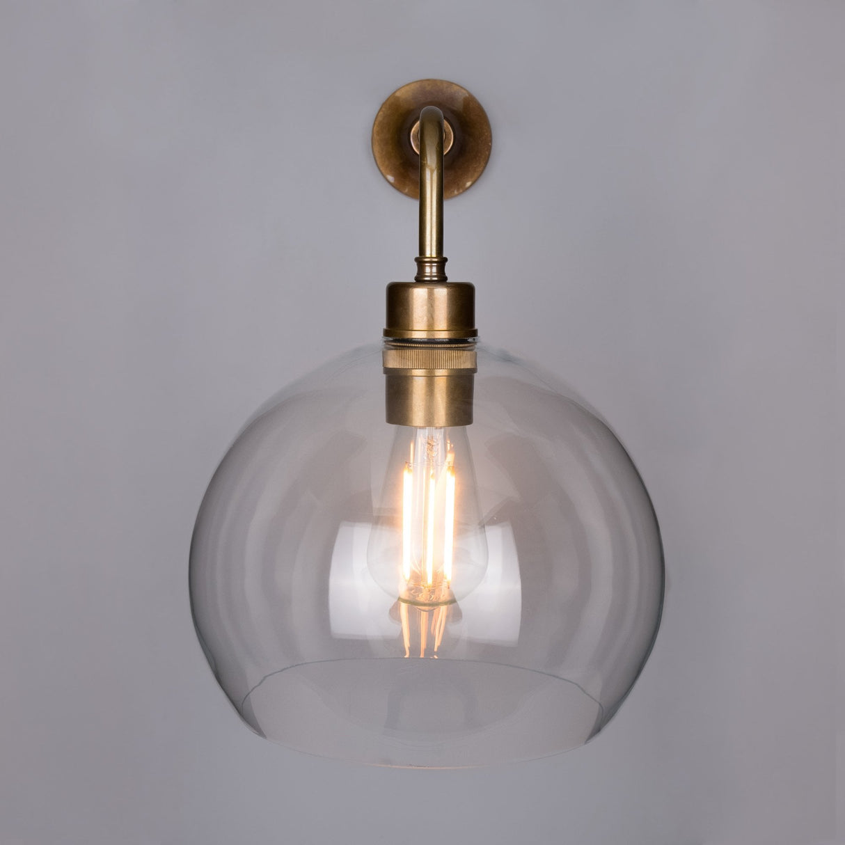 Antique Brass Globe Wall Light - Eden Collection