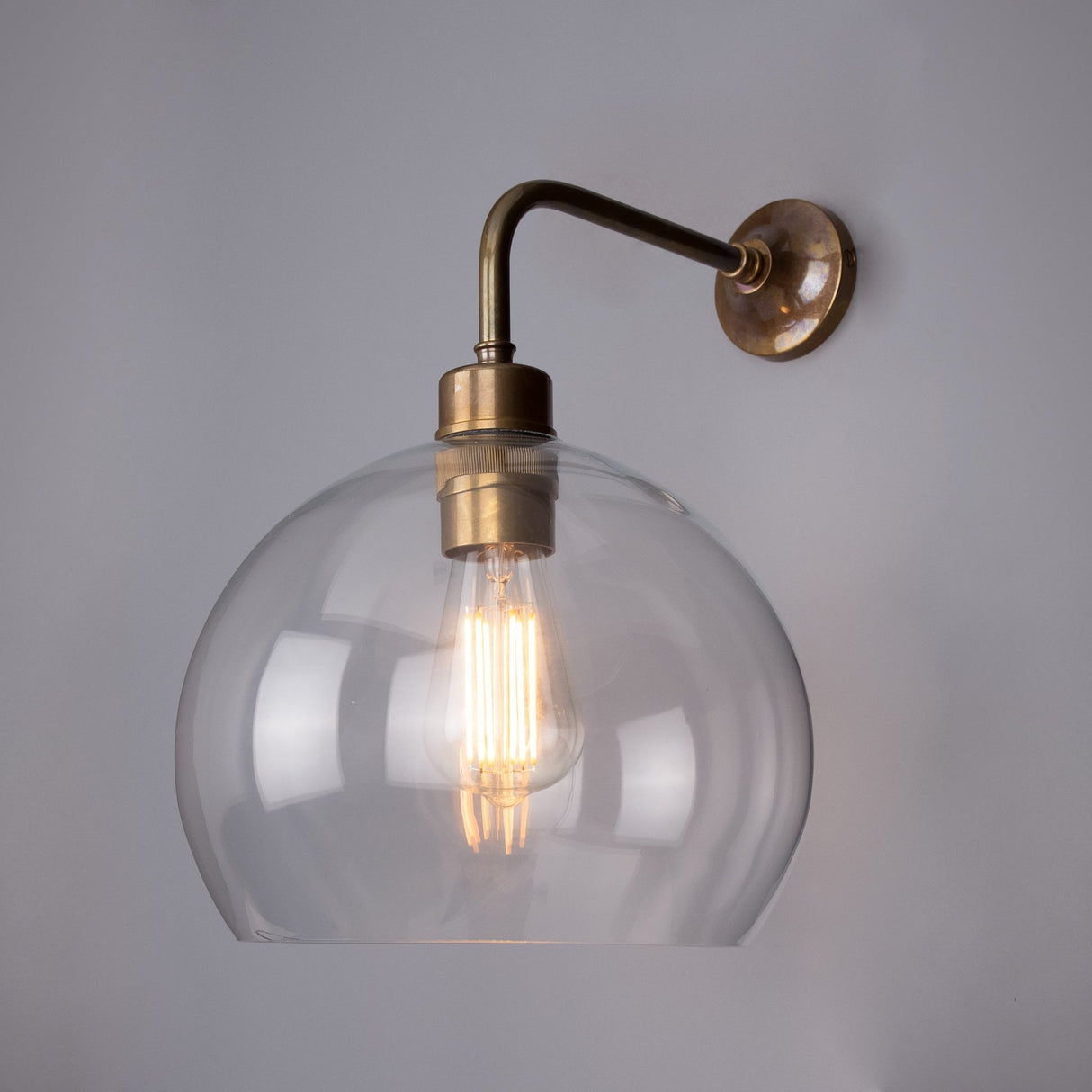 Antique Brass Globe Wall Light - Eden Collection