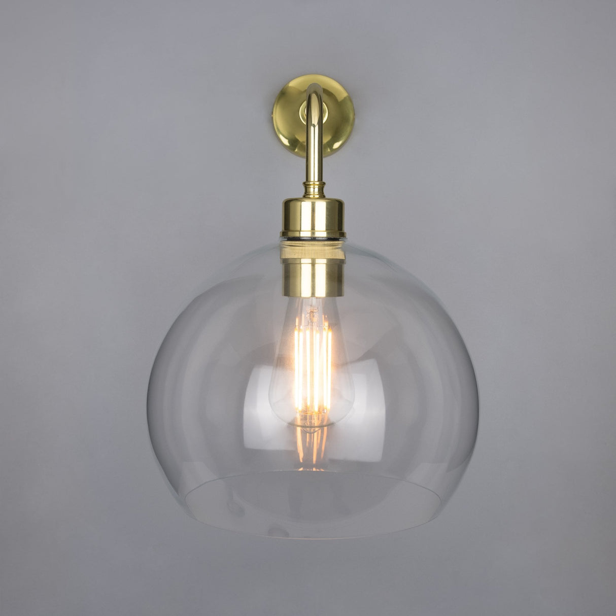 Antique Brass Globe Wall Light - Eden Collection