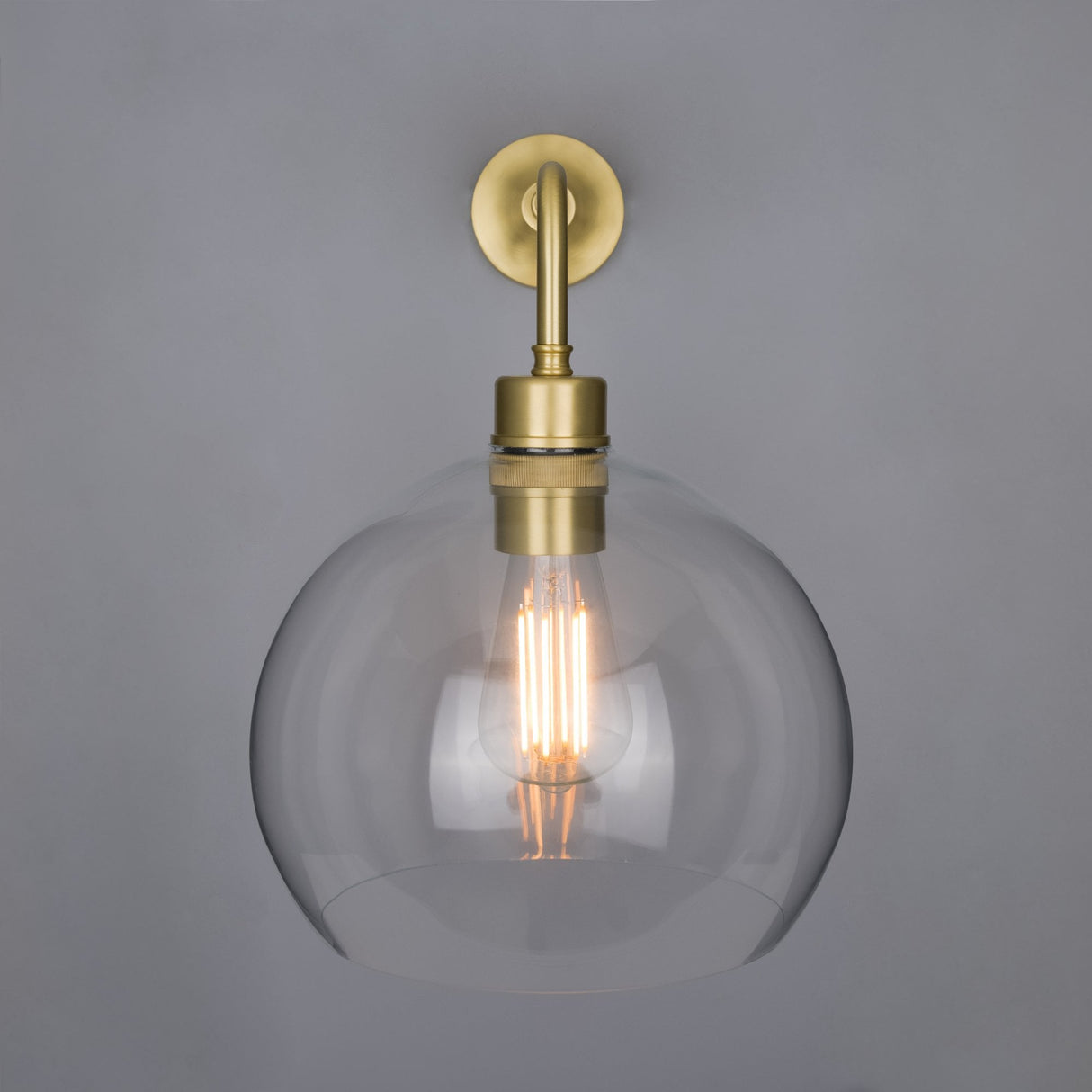 Antique Brass Globe Wall Light - Eden Collection