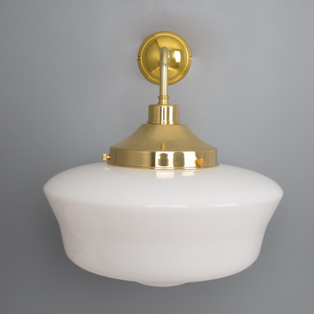 Vintage-Inspired Brass Schoolhouse Wall Light