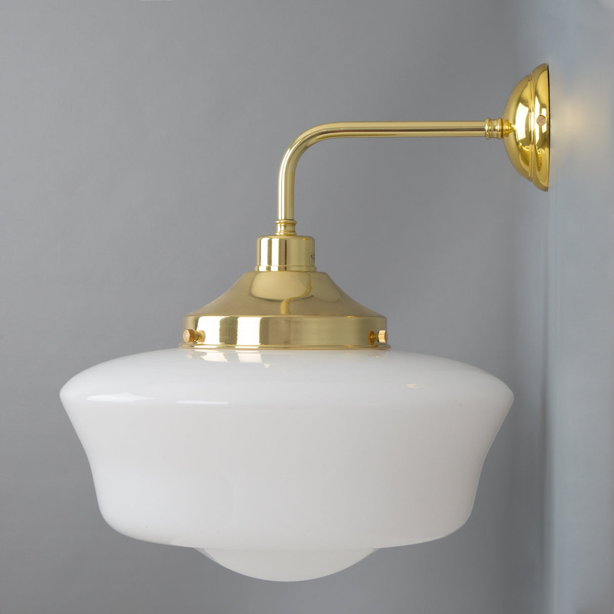 Vintage-Inspired Brass Schoolhouse Wall Light