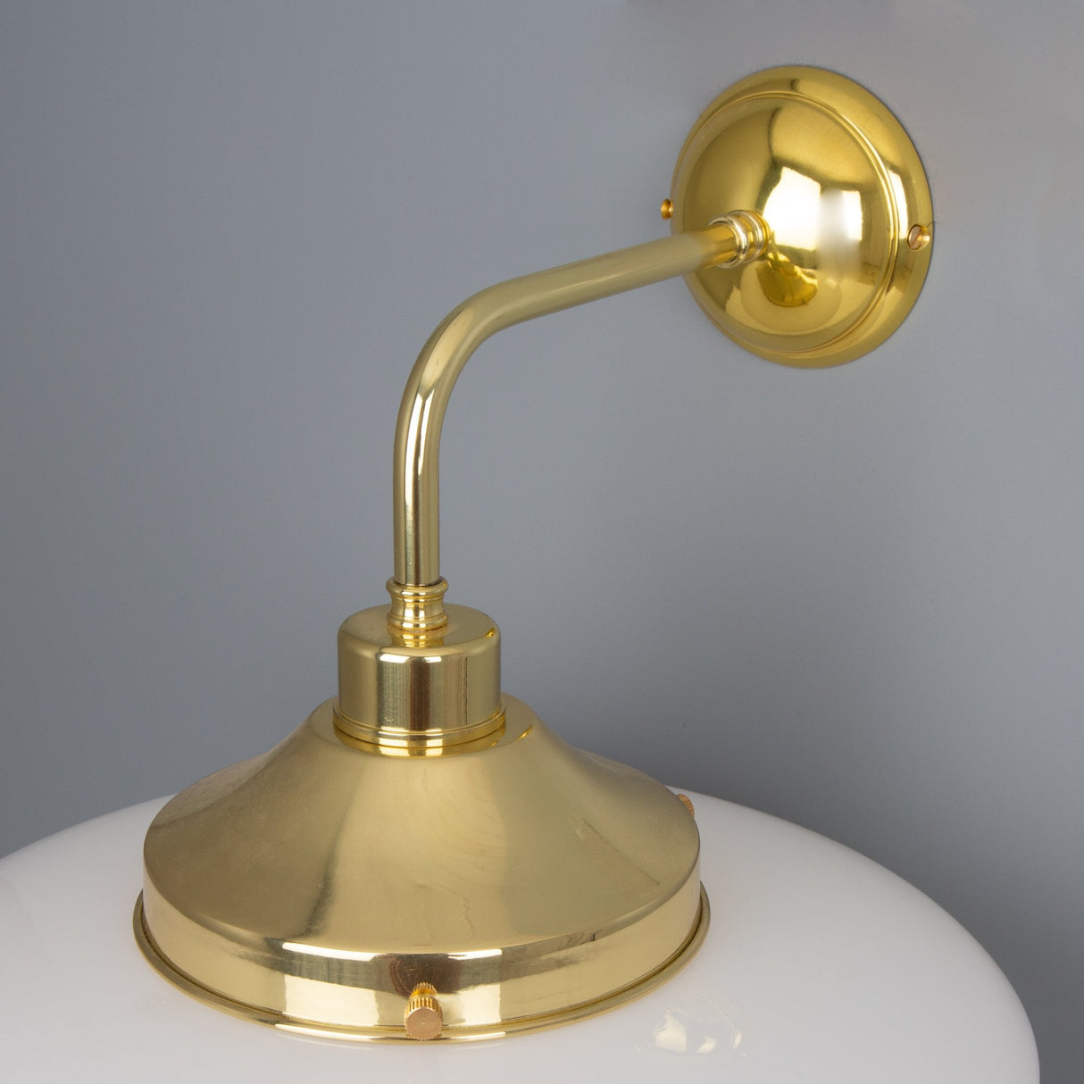 Vintage-Inspired Brass Schoolhouse Wall Light
