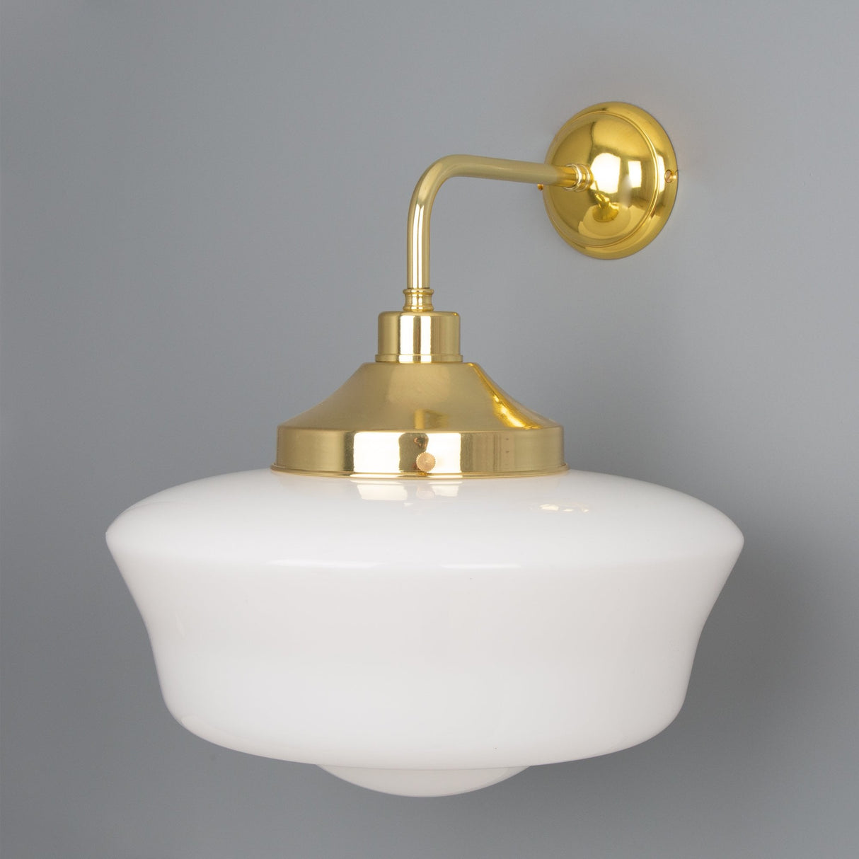 Vintage-Inspired Brass Schoolhouse Wall Light
