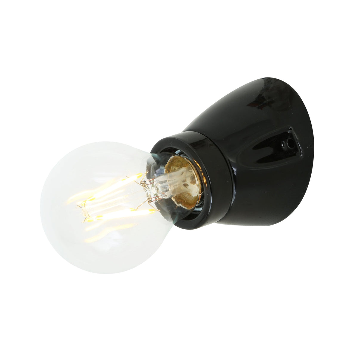 Baltimore Black Porcelain Flush Light Fixture