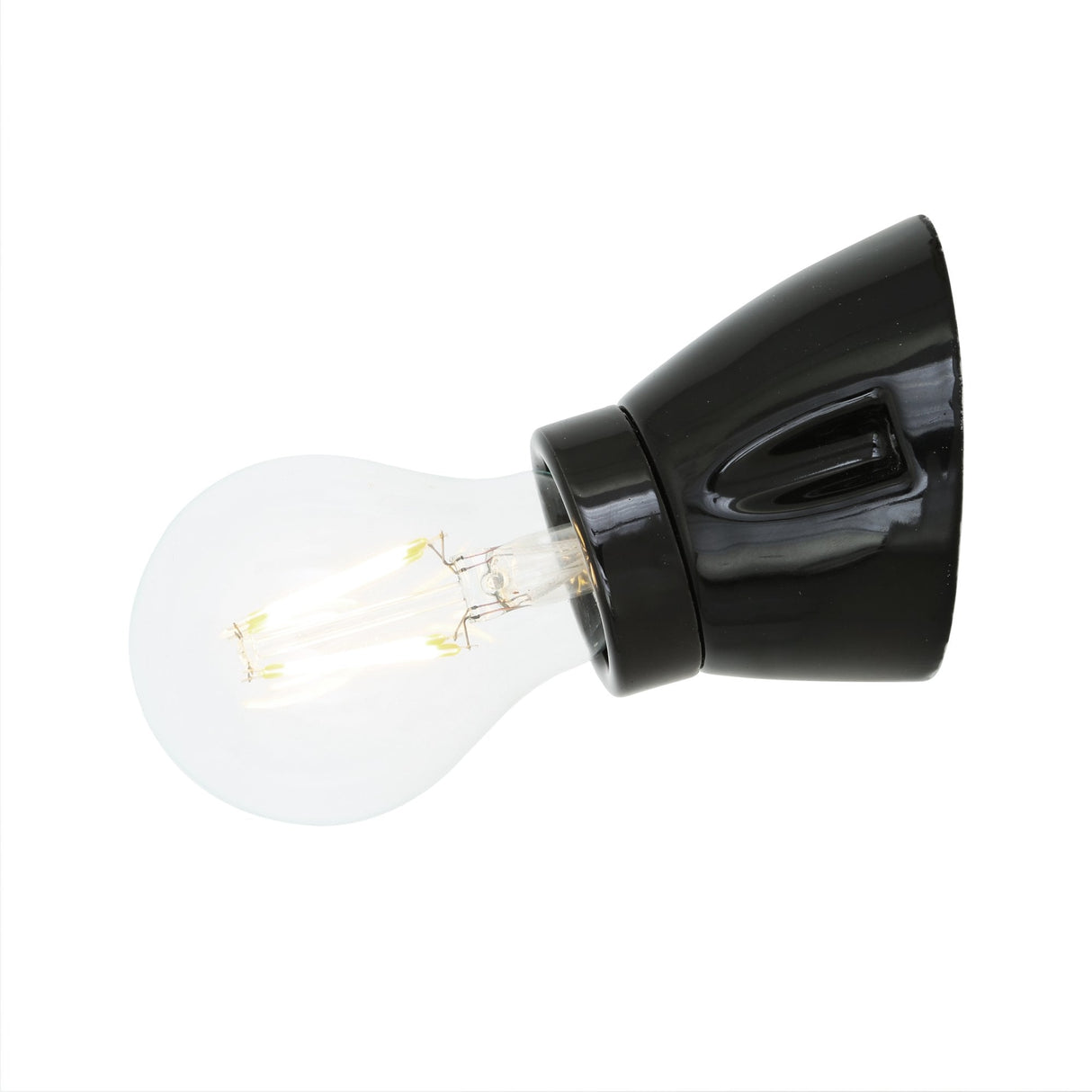 Baltimore Black Porcelain Flush Light Fixture