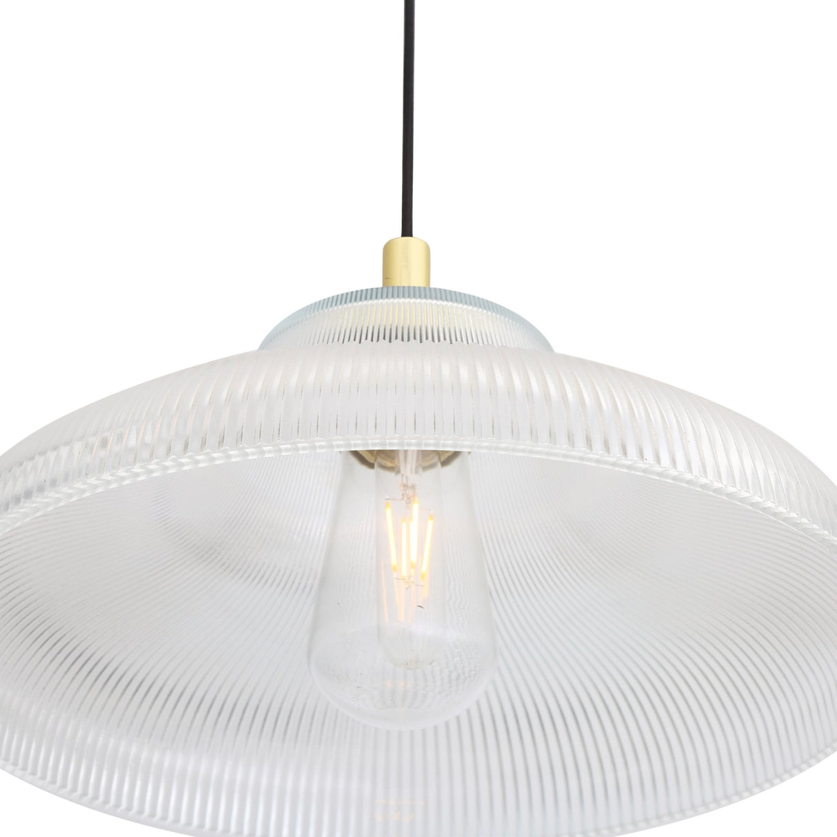 Aquarius Antique Brass & Glass Pendant Light - 40cm