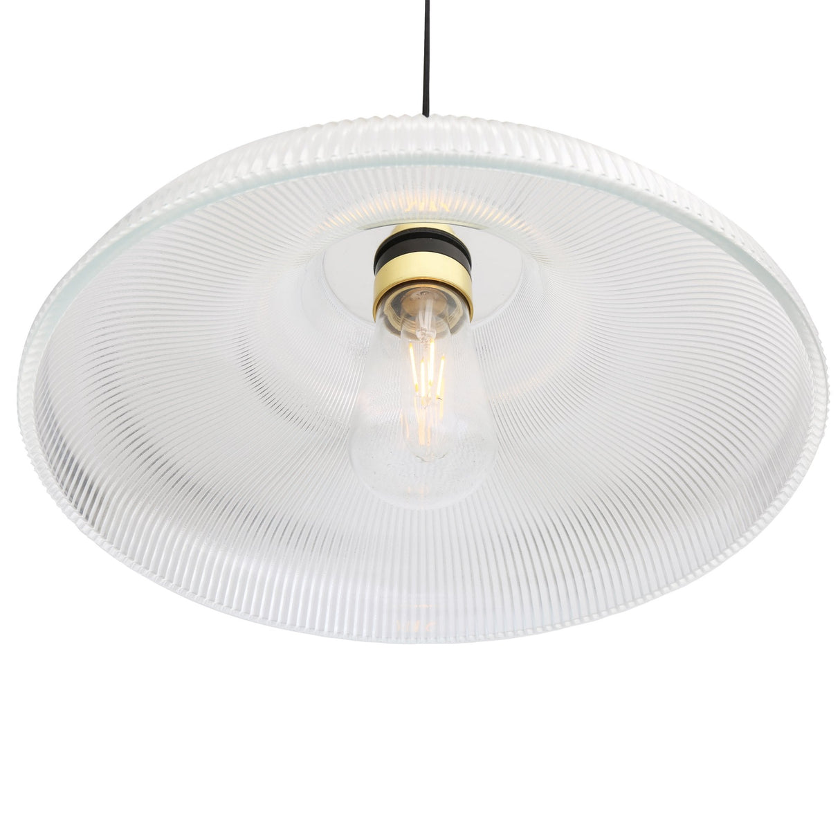 Aquarius Antique Brass & Glass Pendant Light - 40cm