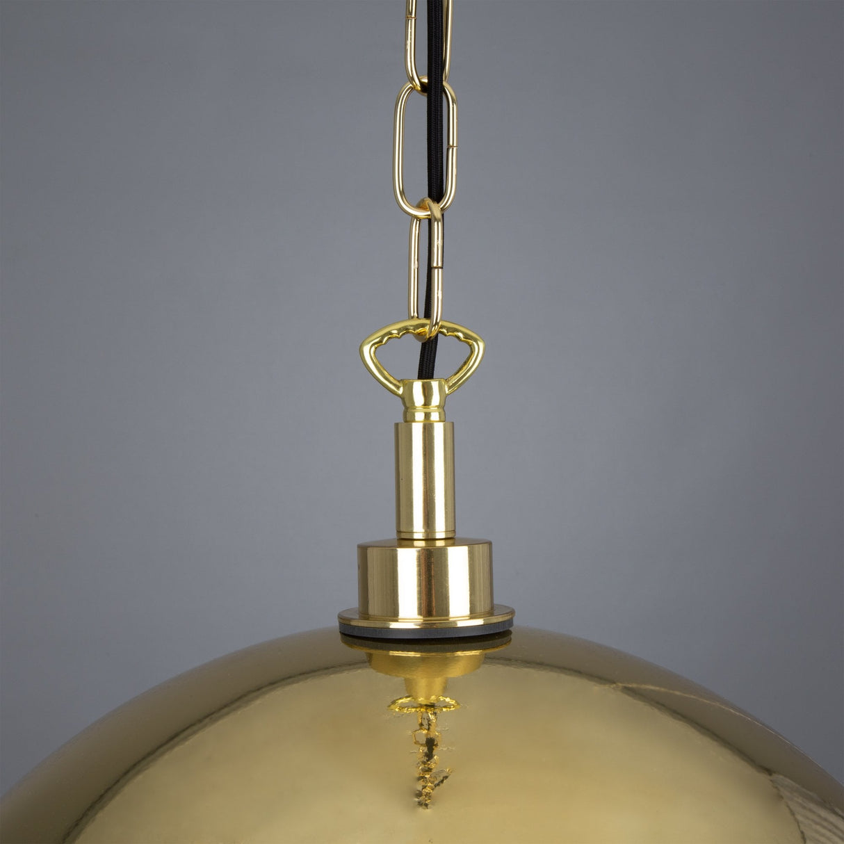 Hydra Antique Brass Pendant Light with Clear Teardrop Glass Shade