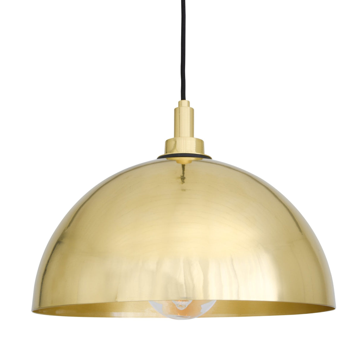 Antique Brass Hydra Pendant Light, 30cm Dome with Clear Glass
