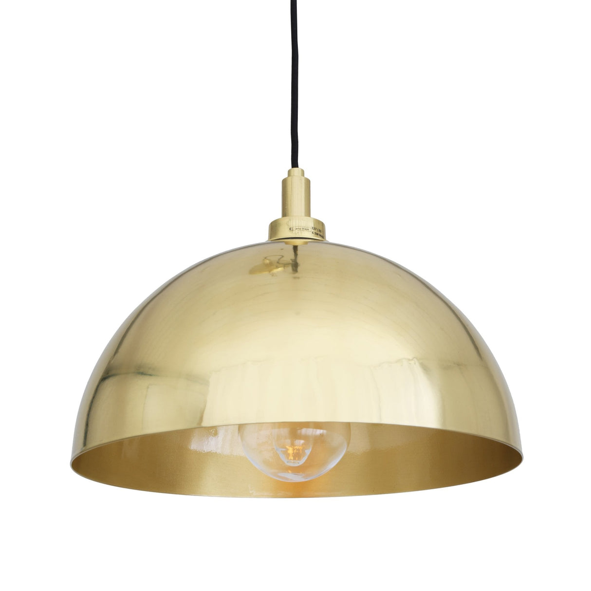 Antique Brass Hydra Pendant Light, 30cm Dome with Clear Glass