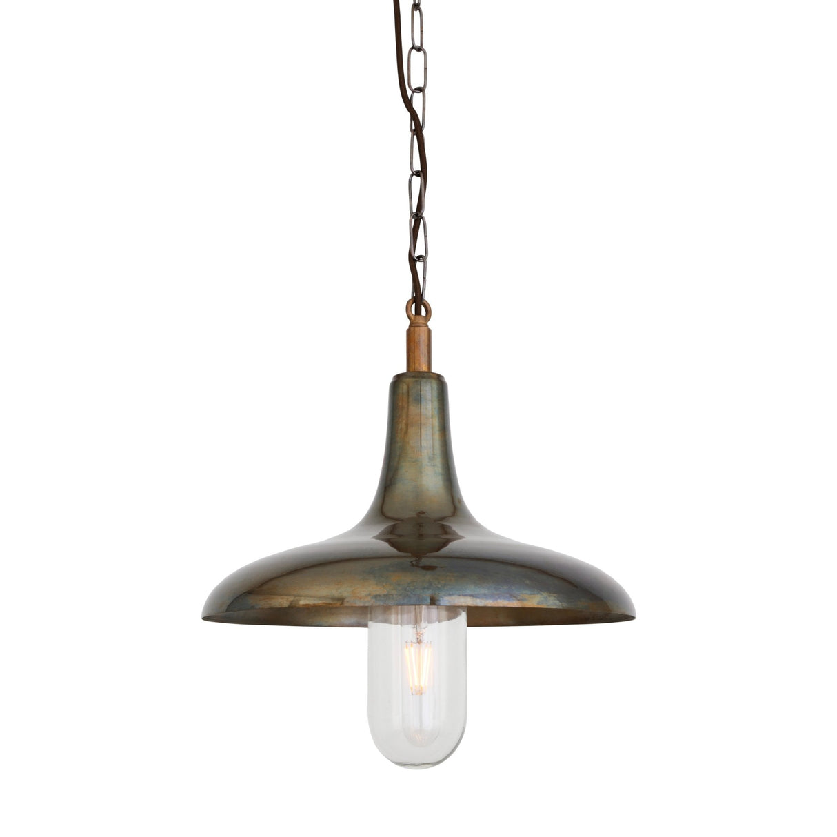 Industrial Elegance: Morgan Brass and Glass Pendant Light