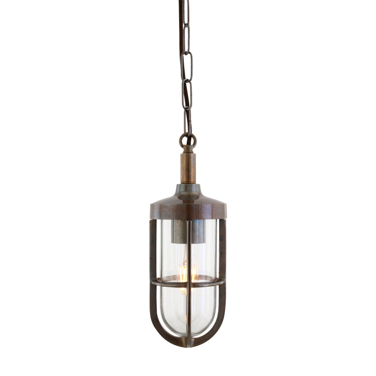 Owel-A Antique Brass and Clear Glass Pendant Light