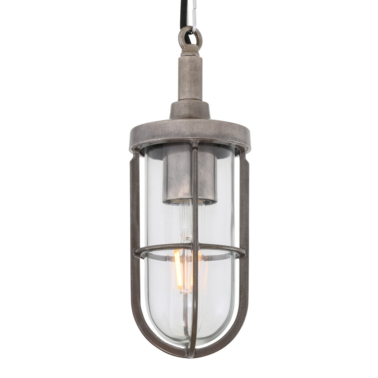Owel-A Antique Brass and Clear Glass Pendant Light