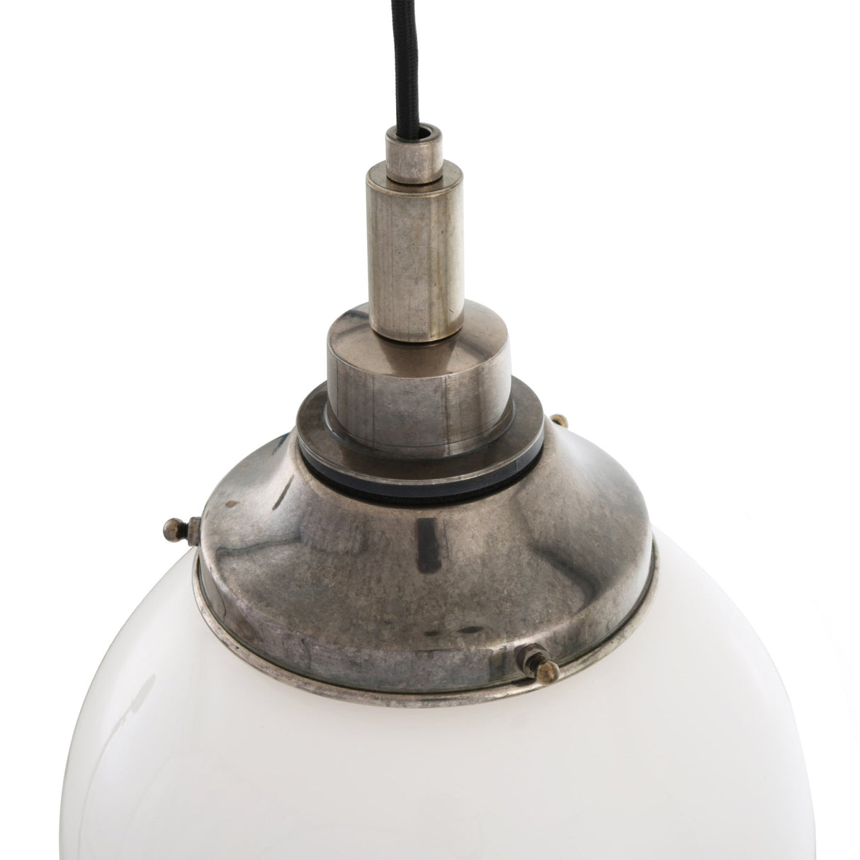 Pelagia 20cm Opal Globe Pendant in Antique Brass Finish