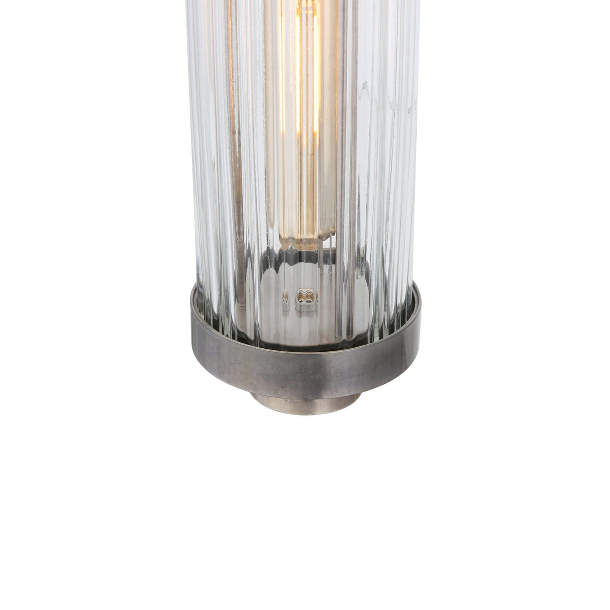 Louise Vintage-Style Rippled Glass Pendant in Antique Brass