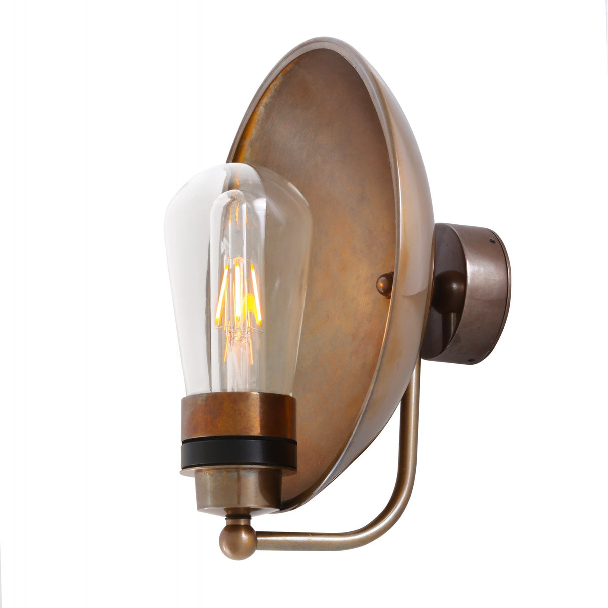 Antique Brass Galit Wall Light with Clear Glass Shade