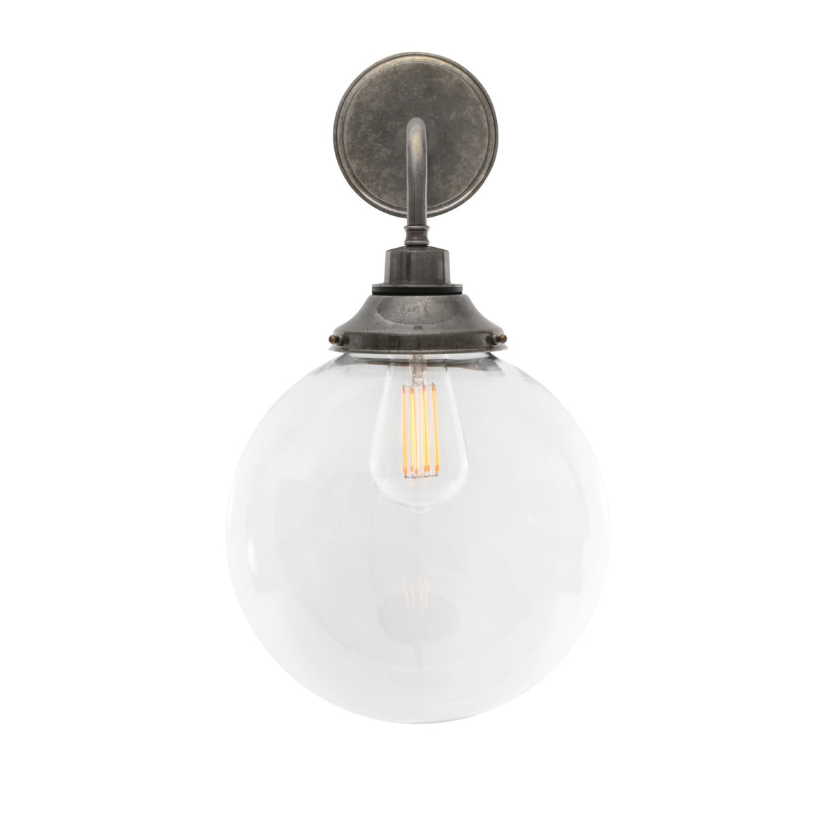 Laguna Antique Brass Wall Light with 25cm Glass Globe Shade
