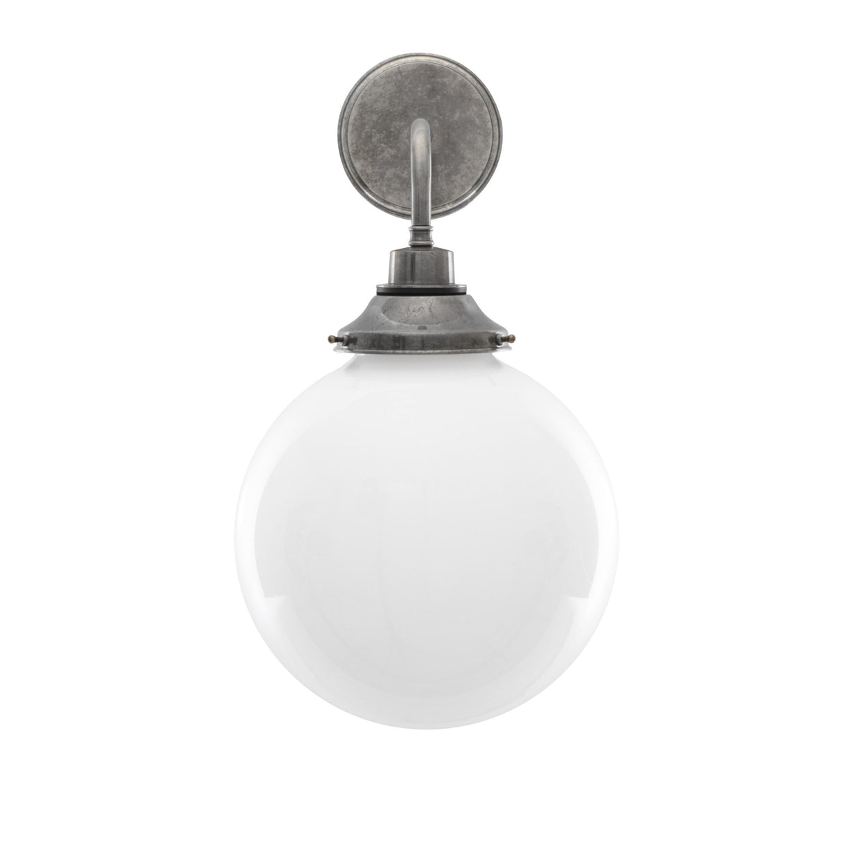 Pelagia Brass & Opal Glass Wall Light - 45cm Height, Antique Finish