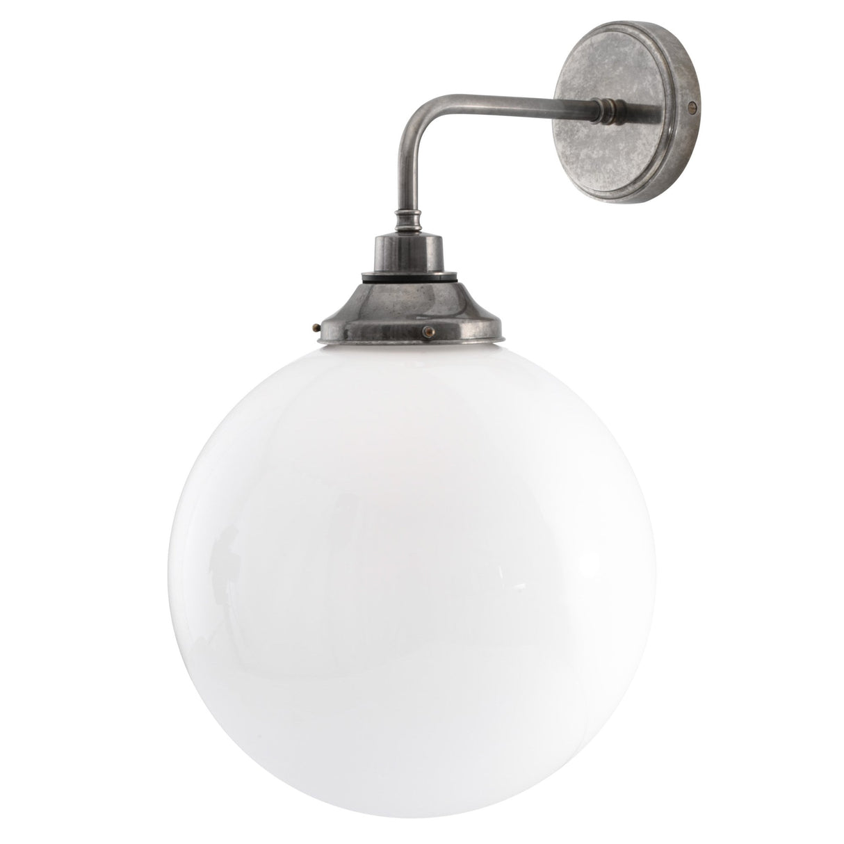 Pelagia 30cm Antique Brass Wall Light with Frosted Glass Shade