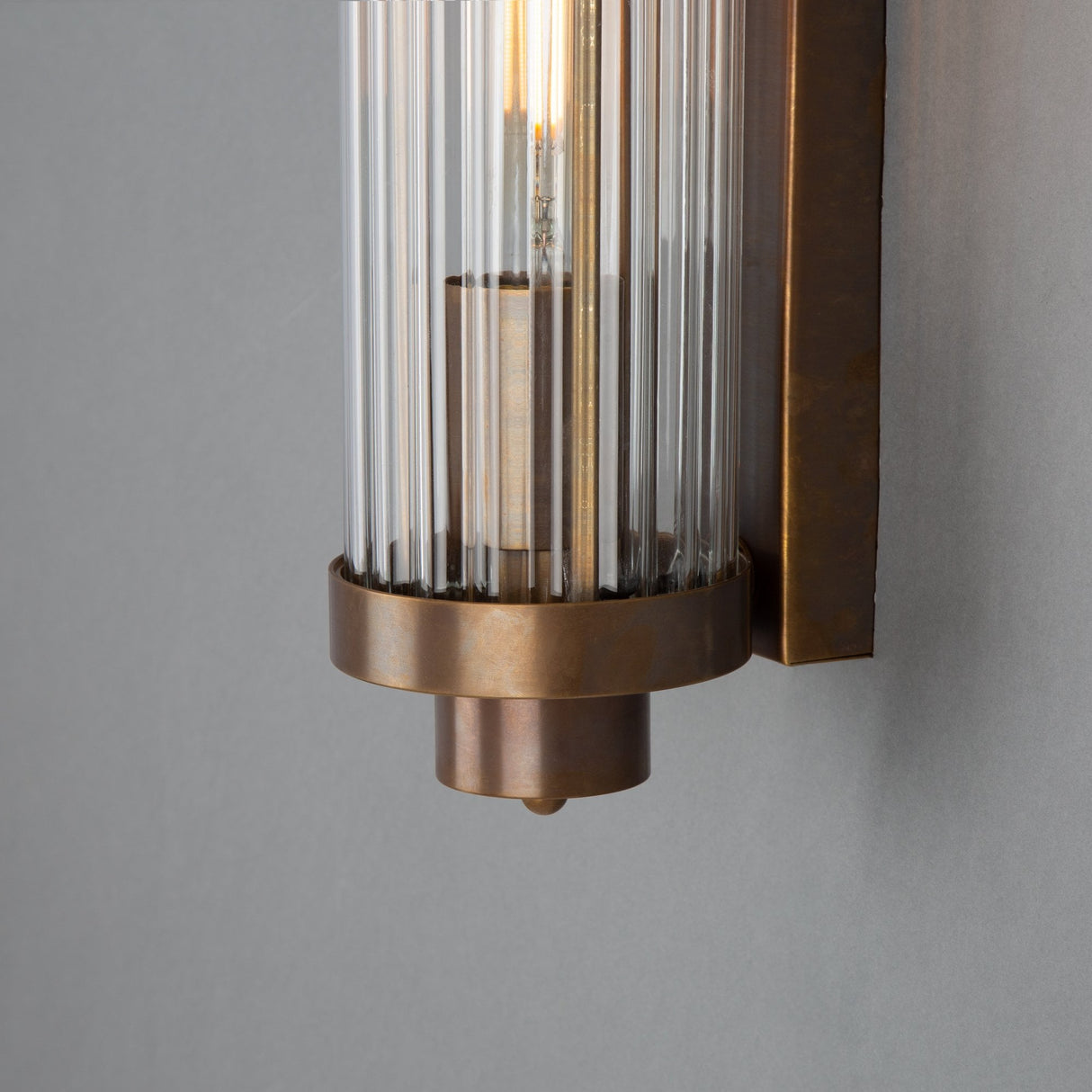Louise Art Deco Brass and Glass Wall Sconce