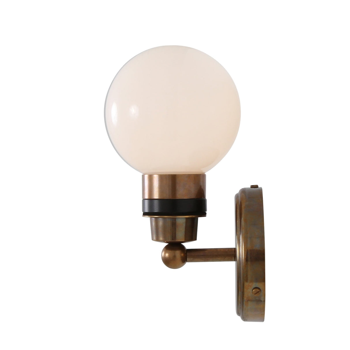 Shannon Antique Brass Wall Light with Clear Glass Globe