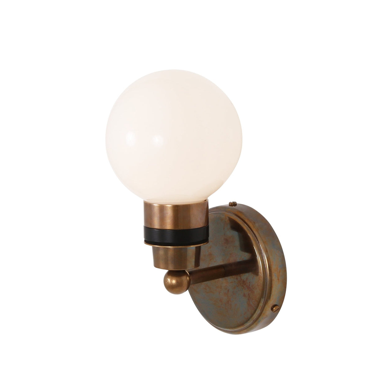 Shannon Antique Brass Wall Light with Clear Glass Globe