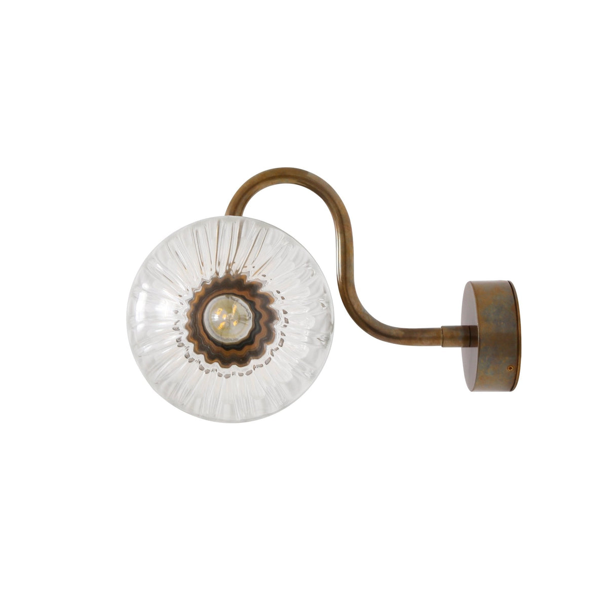 Antique Brass Ness Wall Light with Dual Clear Glass Globes