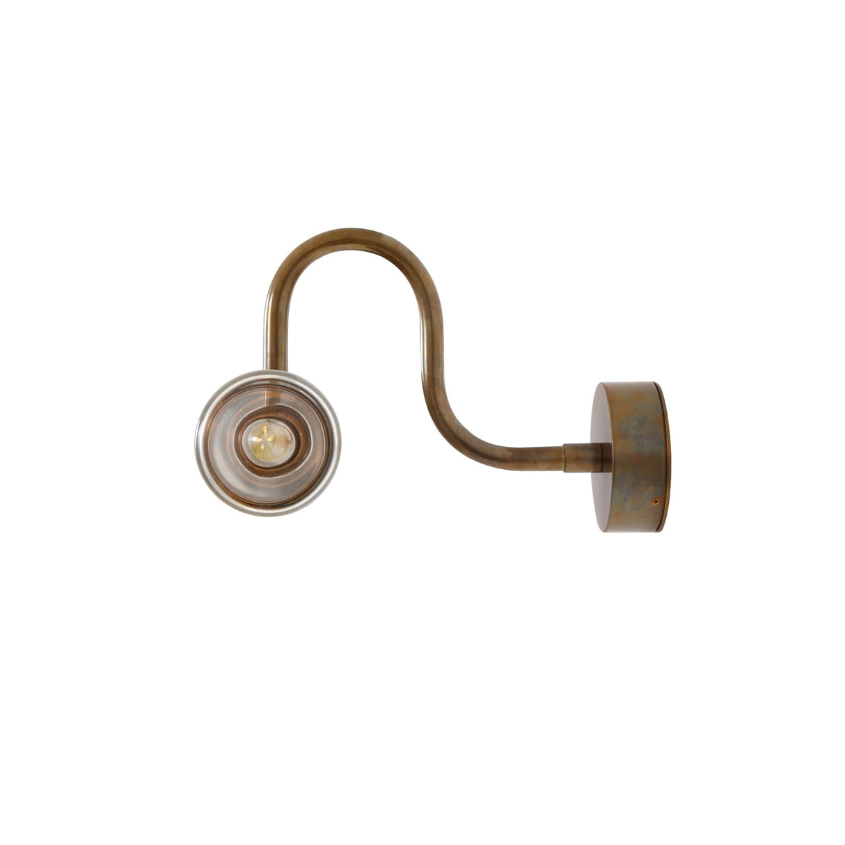 Nevis Antique Brass Double Glass Wall Light