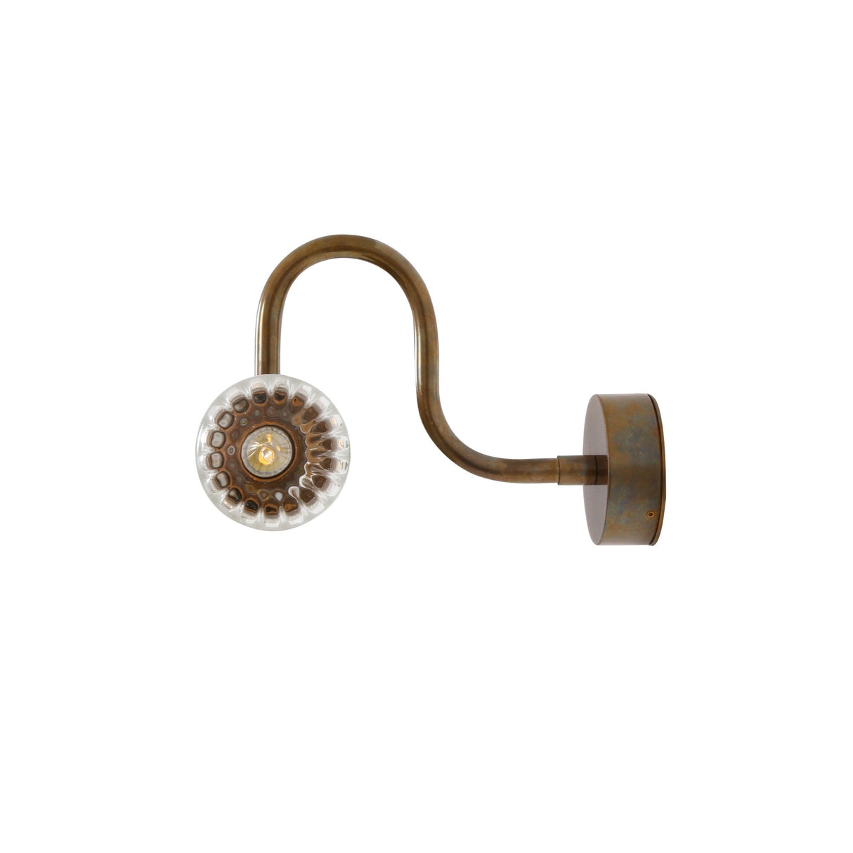 Nevis Antique Brass Double Glass Wall Light