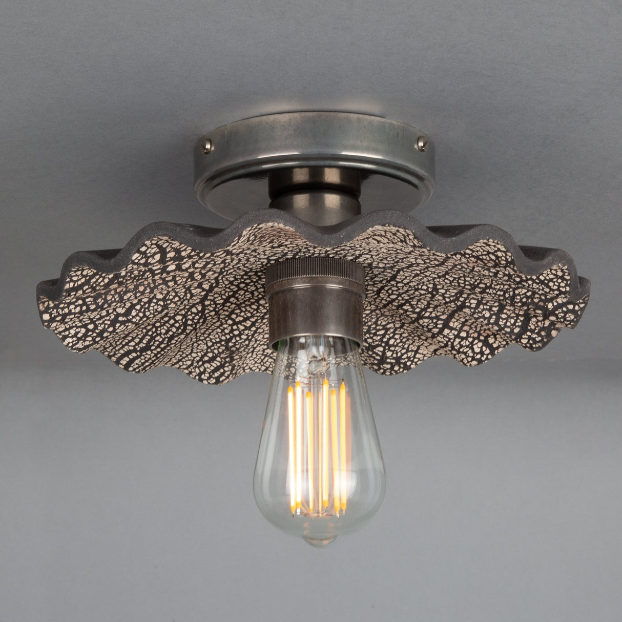 Black Clay & Antique Brass Kapok Tree-Inspired Ceiling Light