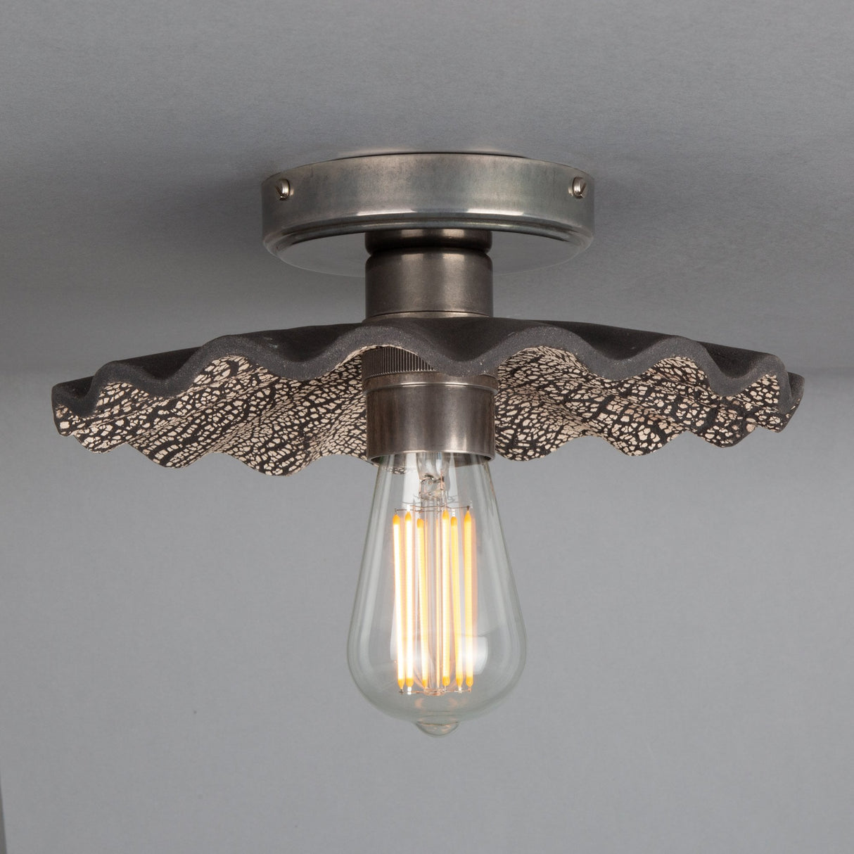 Black Clay & Antique Brass Kapok Tree-Inspired Ceiling Light