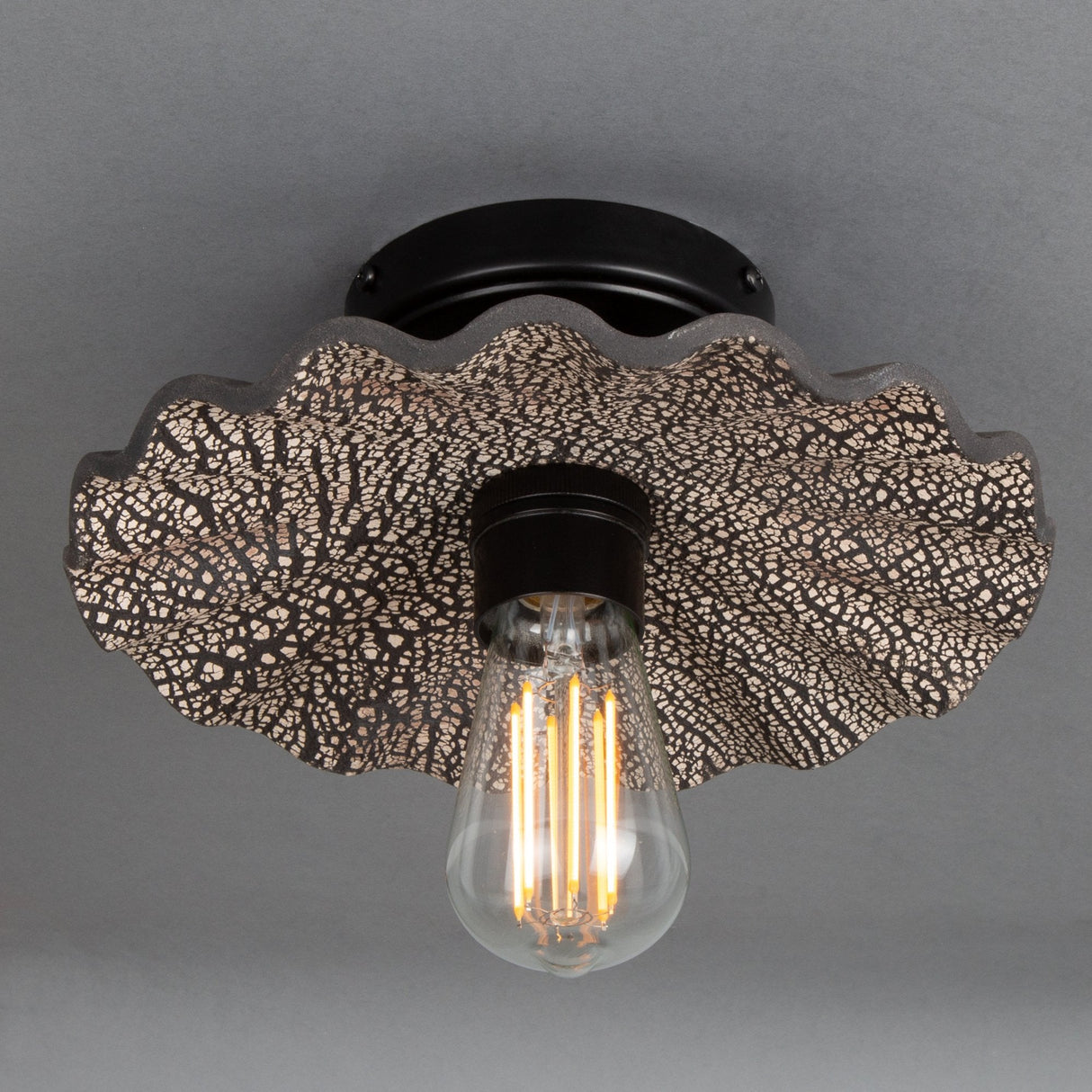 Black Clay & Antique Brass Kapok Tree-Inspired Ceiling Light