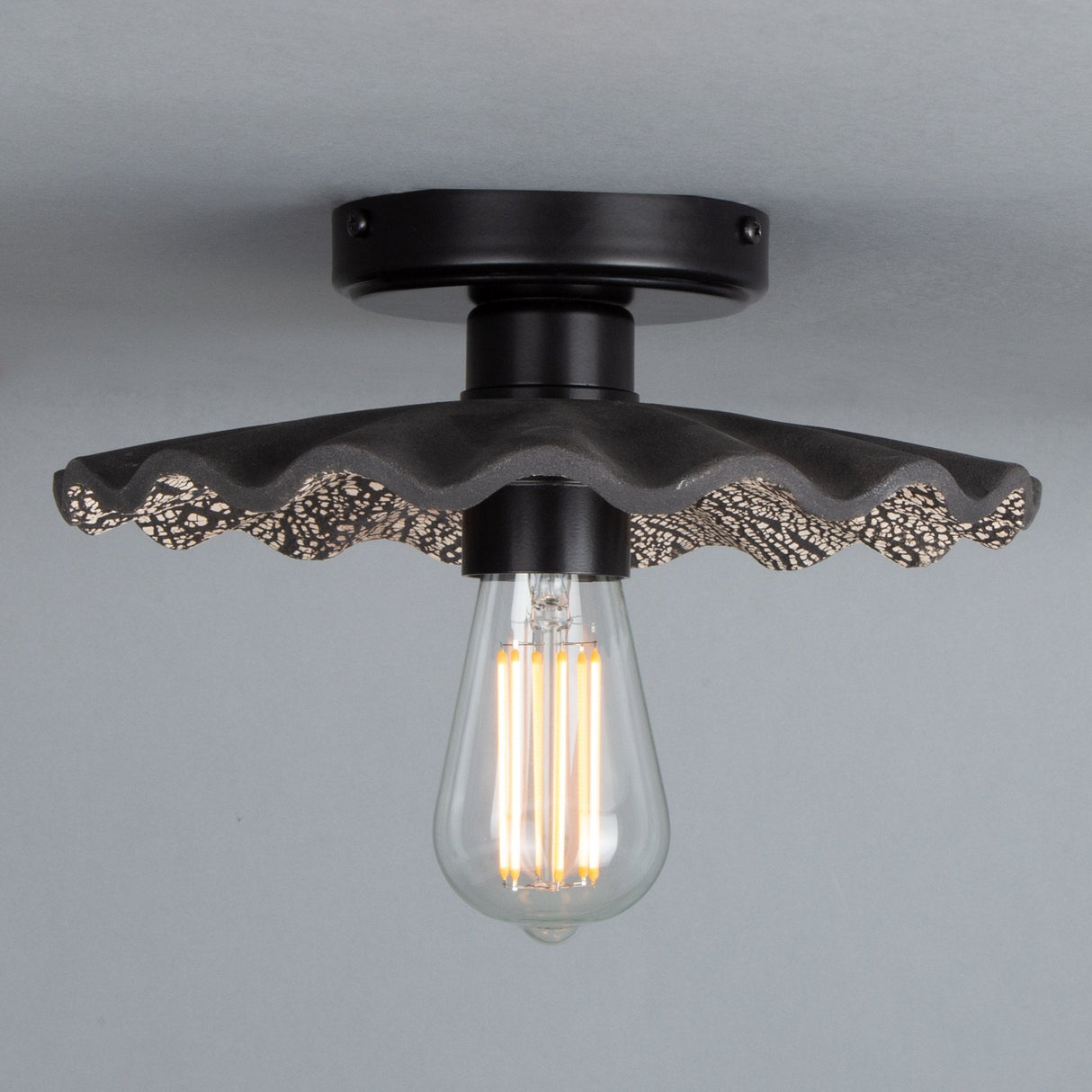 Black Clay & Antique Brass Kapok Tree-Inspired Ceiling Light
