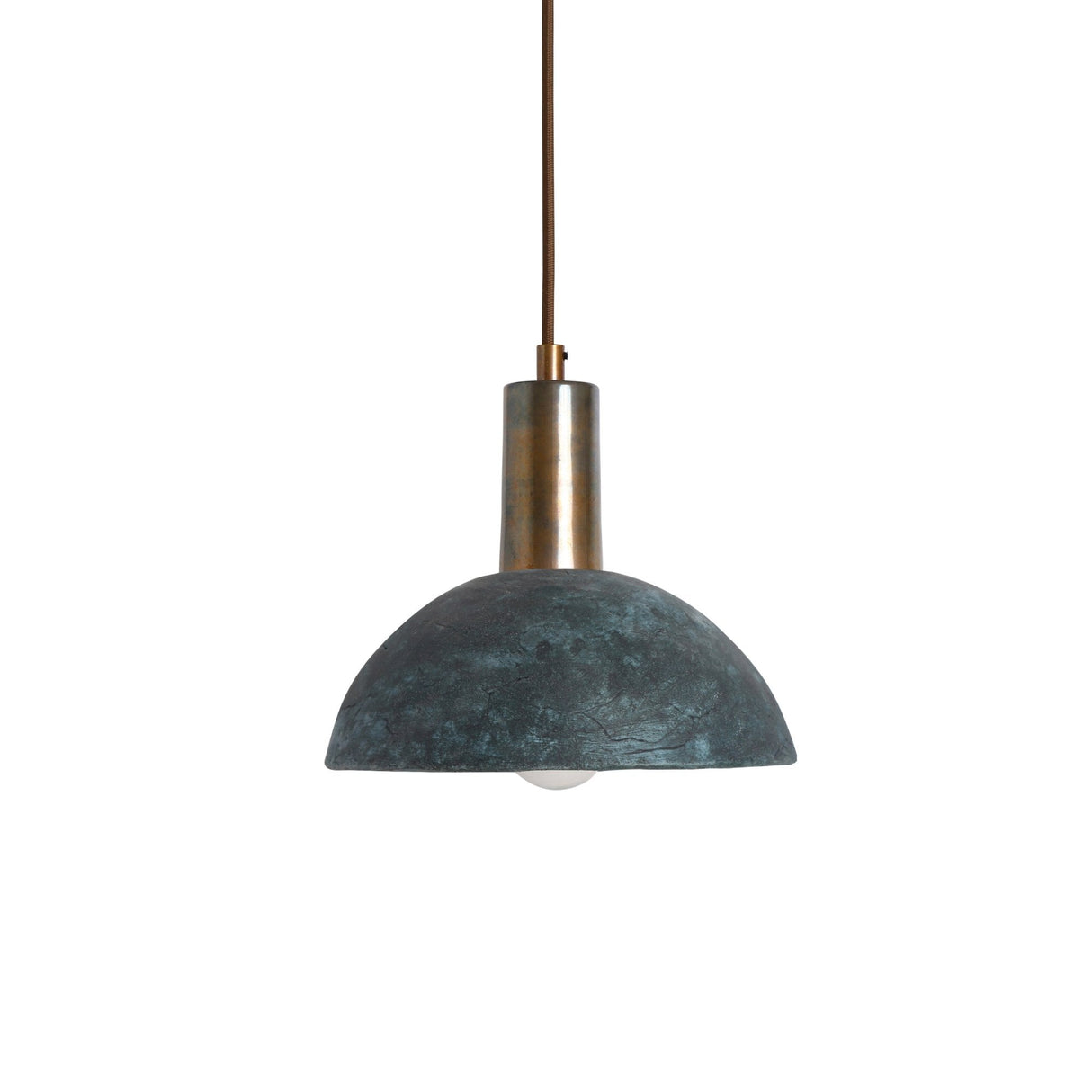 Kauri Pendant Light - Teal Seas, Antique Brass